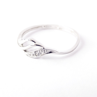 Zlatý lesklý prsten, Au 14K 585/1000, váha 1,23 g