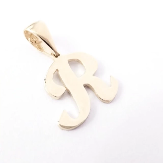 Zlatý přívěsek písmeno R, Au 14K 585/1000, váha 0,83 g