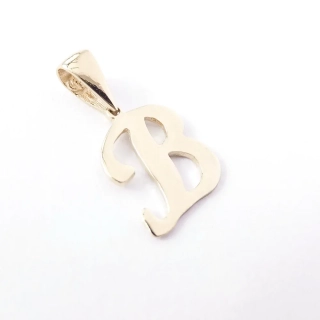 Zlatý přívěsek písmeno B, Au 14K 585/1000, váha 0,76 g