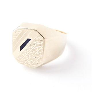 Zlatý pánský prsten, Au 14K 585/1000, váha 5,47 g