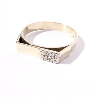 Zlatý pánský prsten, Au 14K 585/1000, váha 3,49 g, použité zlato