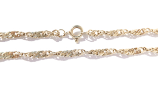Zlatý řetízek, Au 14K 585/1000, váha 6,26 g, použité zlato