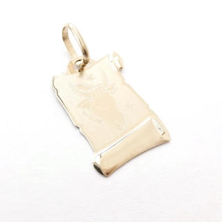 Zlatý přívěsek znamení Býk, Au 14K 585/1000, váha 0,45 g, použité zlato