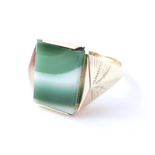 Zlatý prsten, Au 14K 585/1000, váha 5,43 g, použité zlato
